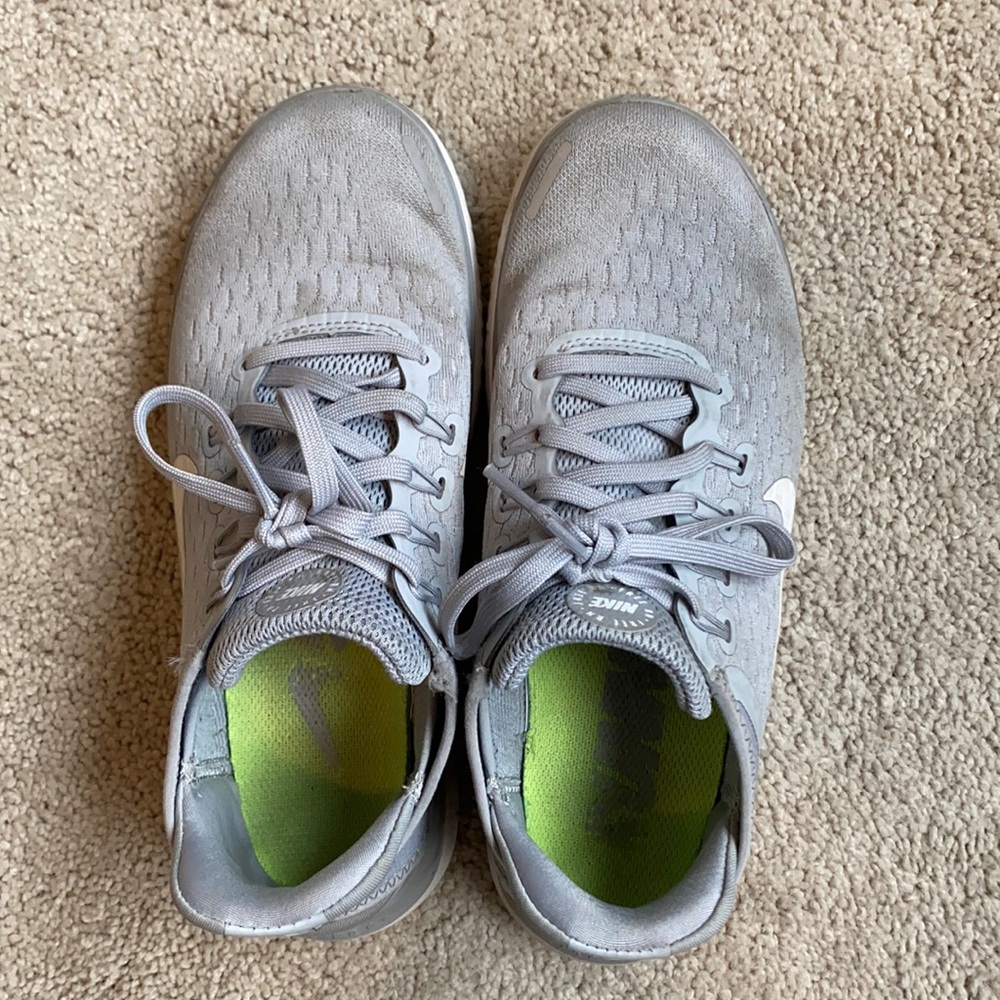 Gray Nike free rn running shoes